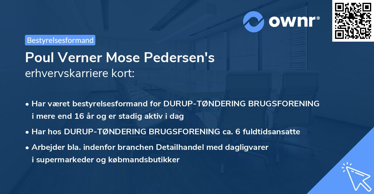 Poul Verner Mose Pedersen's erhvervskarriere kort