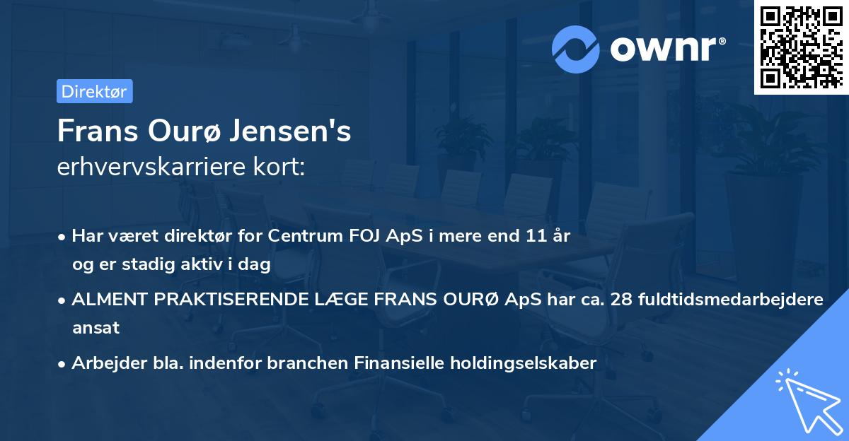 Frans Ourø Jensen's erhvervskarriere kort