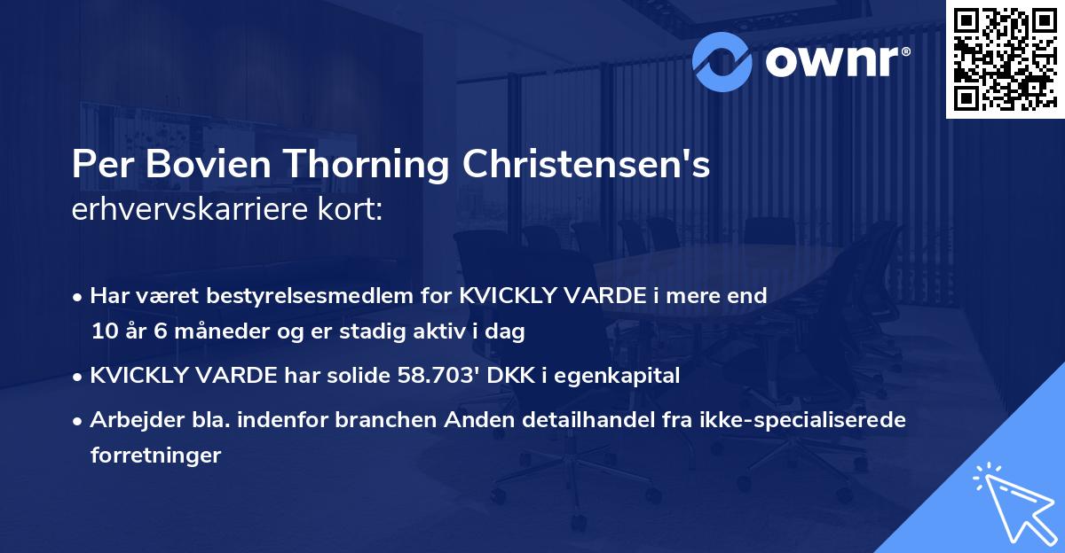 Per Bovien Thorning Christensen's erhvervskarriere kort