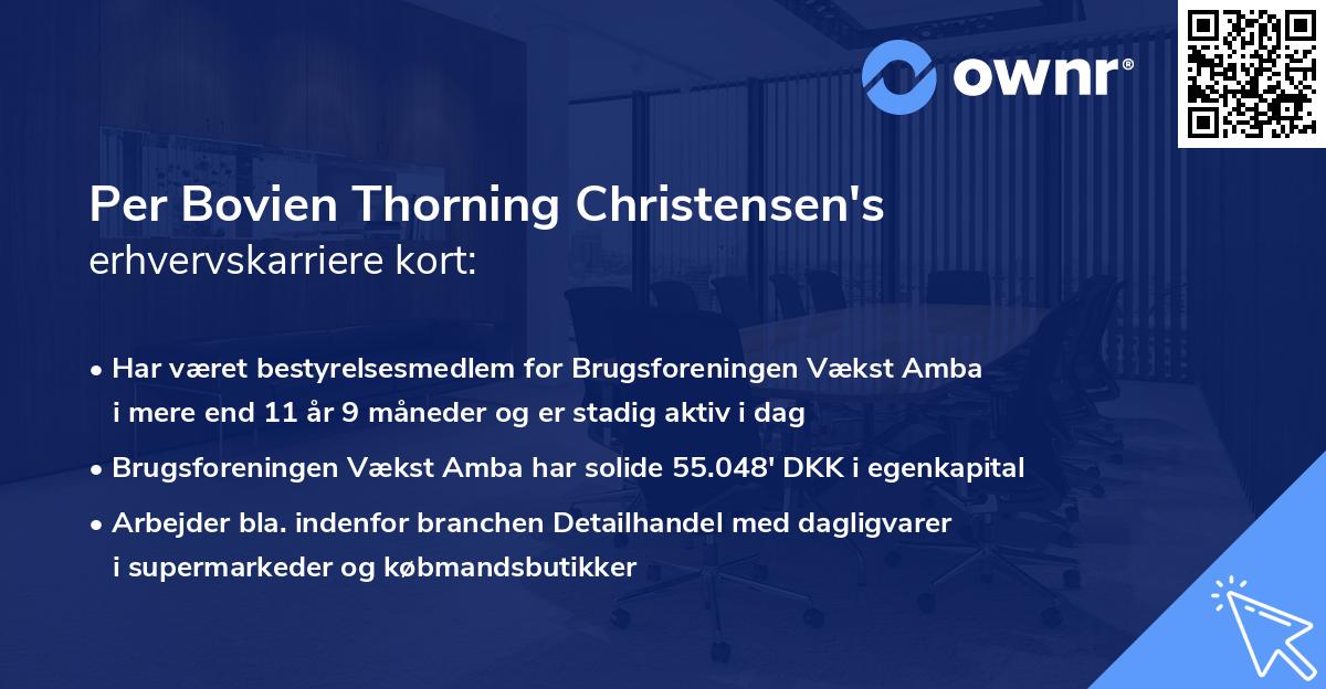 Per Bovien Thorning Christensen's erhvervskarriere kort