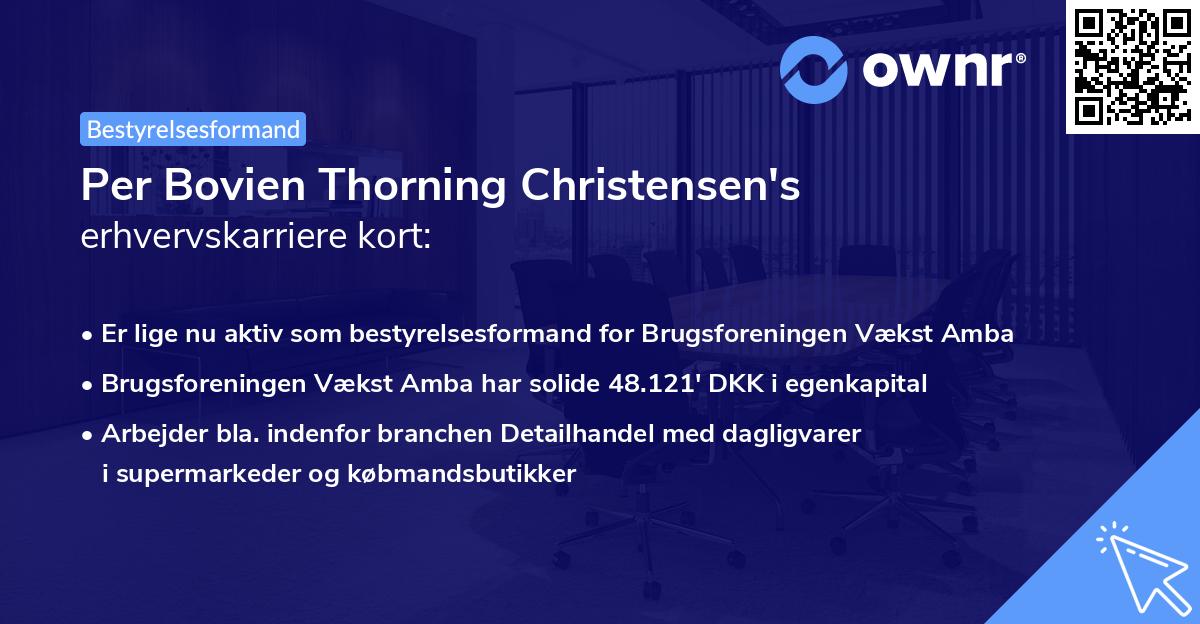 Per Bovien Thorning Christensen's erhvervskarriere kort