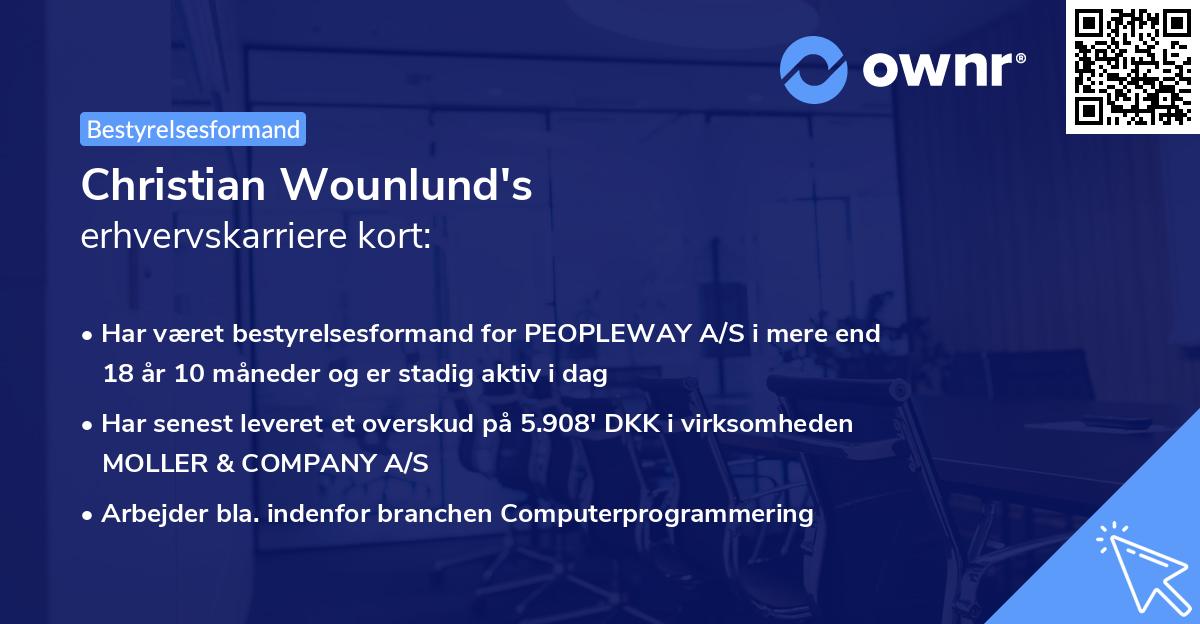 Christian Wounlund's erhvervskarriere kort