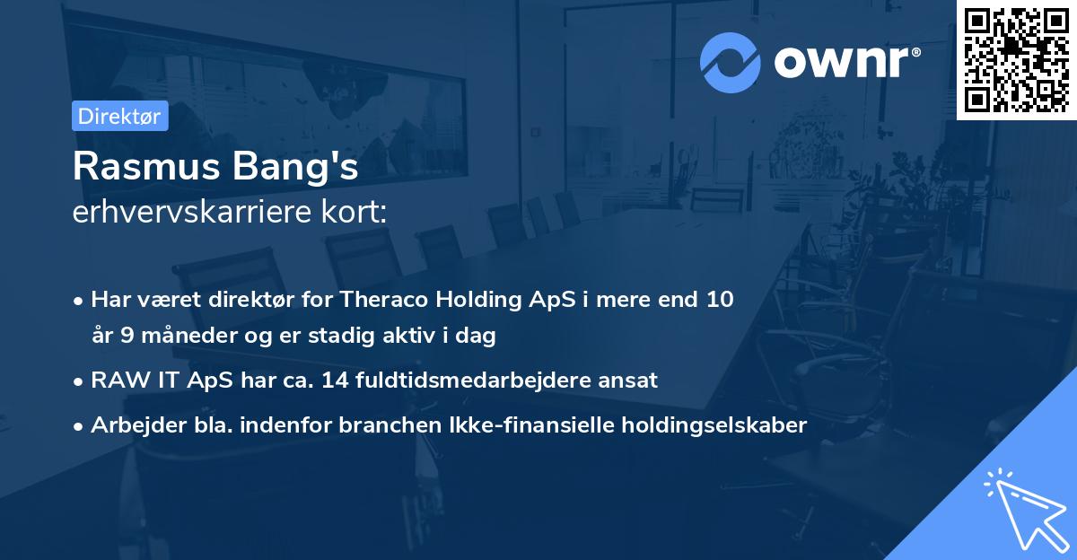 Rasmus Bang's erhvervskarriere kort