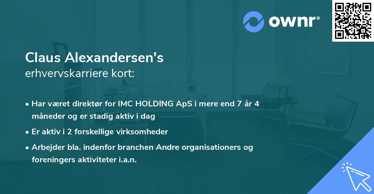Claus Alexandersen's erhvervskarriere kort