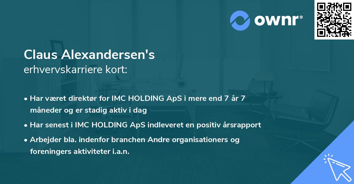 Claus Alexandersen's erhvervskarriere kort