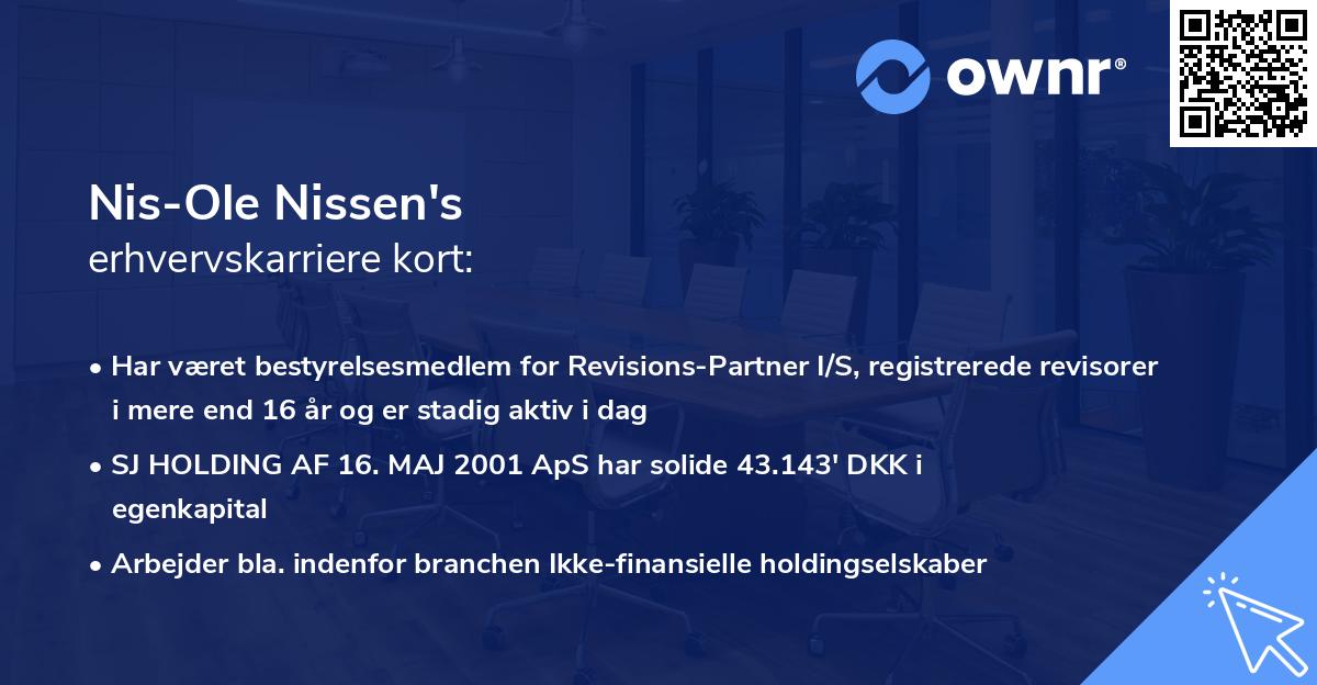 Nis-Ole Nissen's erhvervskarriere kort