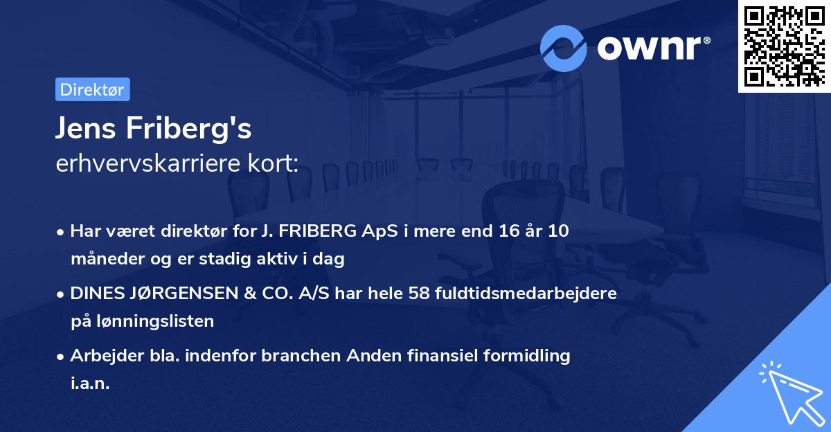Jens Friberg's erhvervskarriere kort