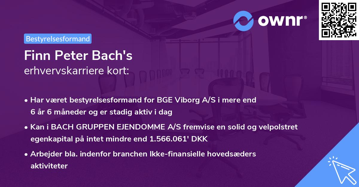 Finn Peter Bach's erhvervskarriere kort