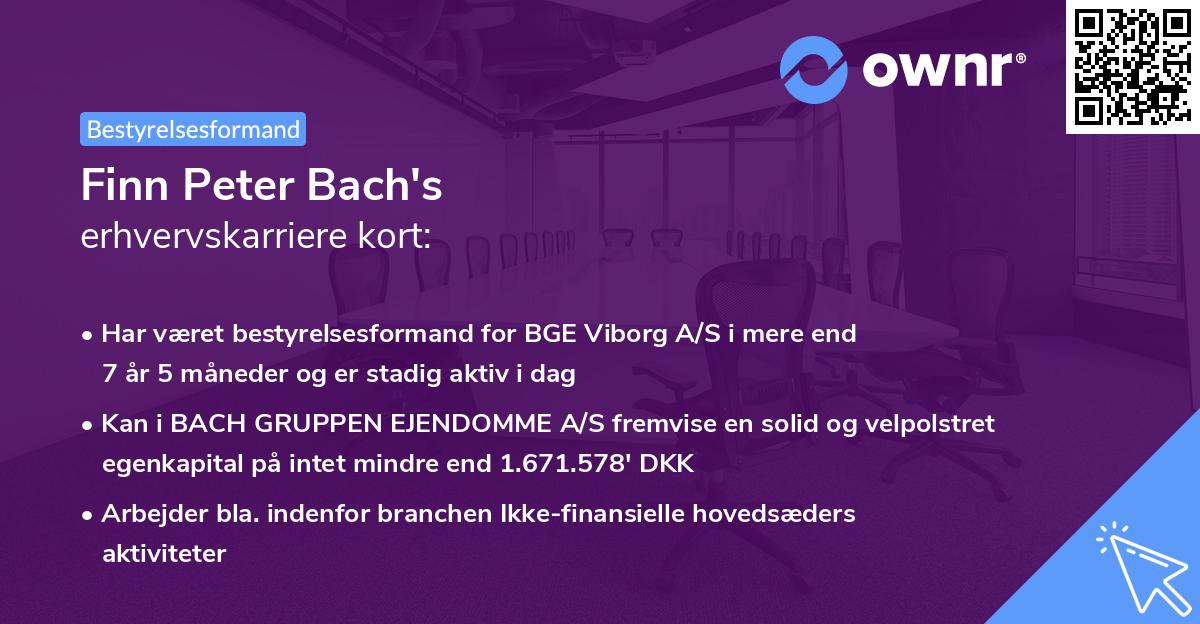 Finn Peter Bach's erhvervskarriere kort