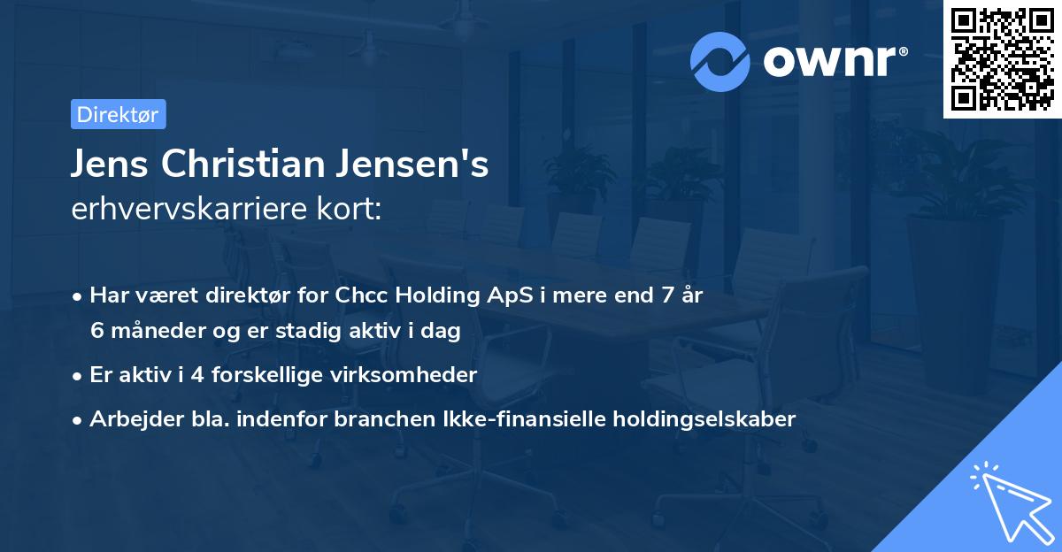 Jens Christian Jensen's erhvervskarriere kort