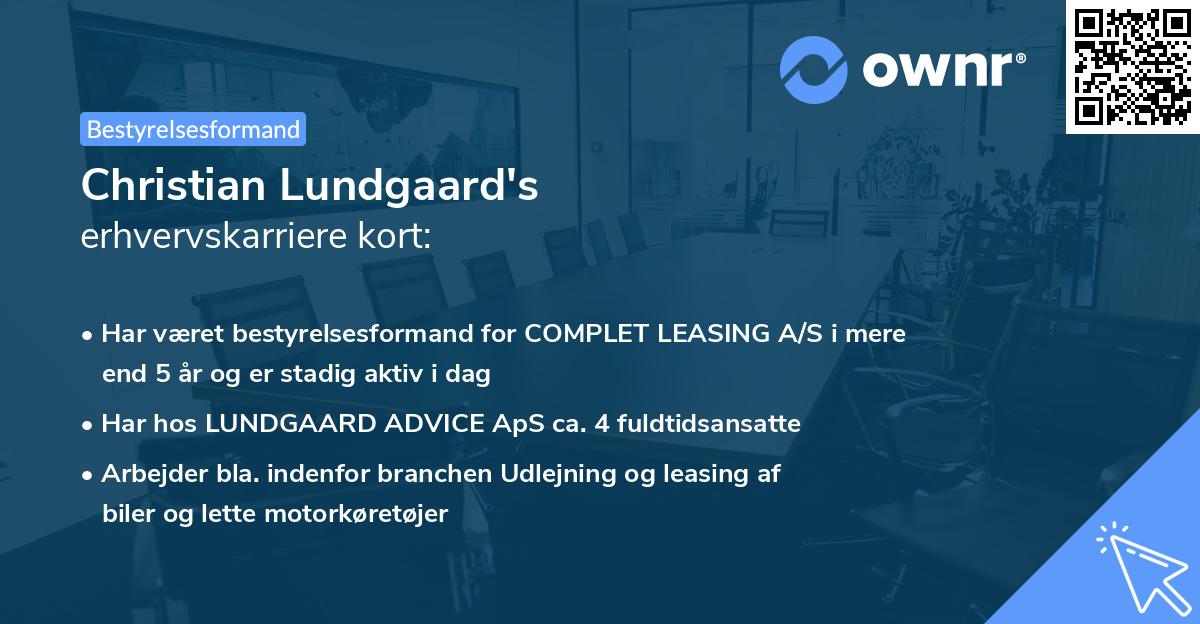 Christian Lundgaard's erhvervskarriere kort