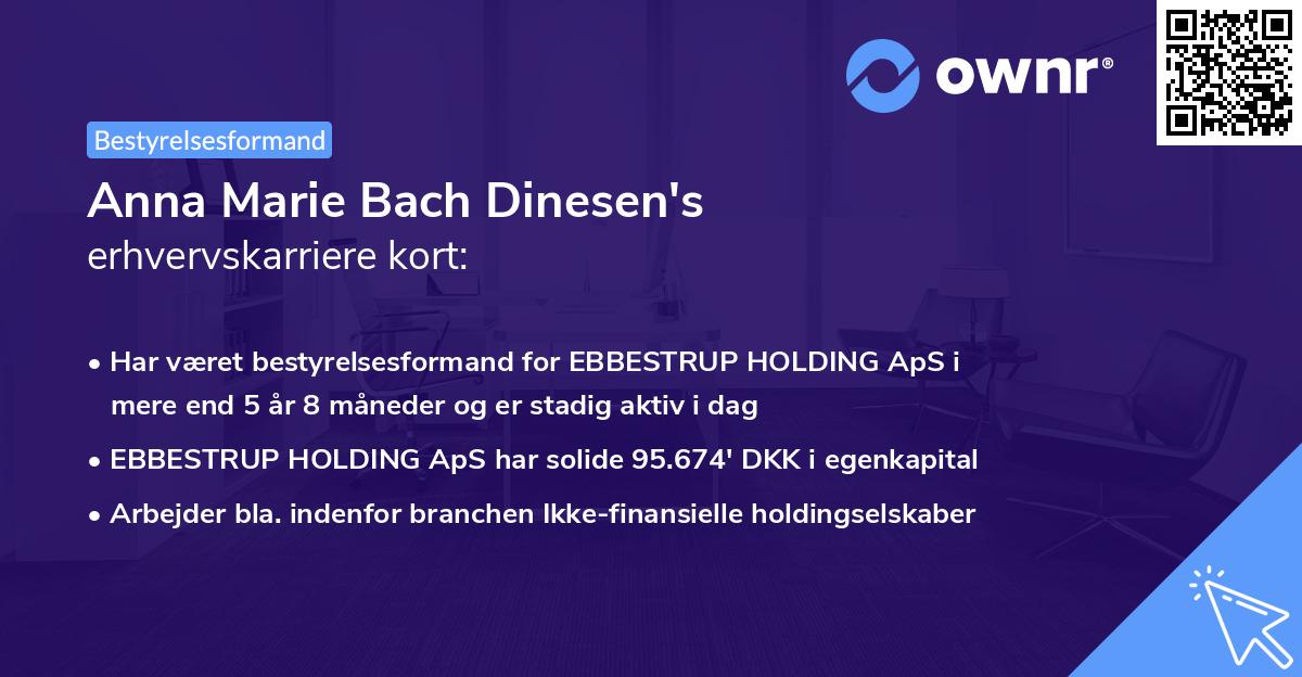 Anna Marie Bach Dinesen's erhvervskarriere kort