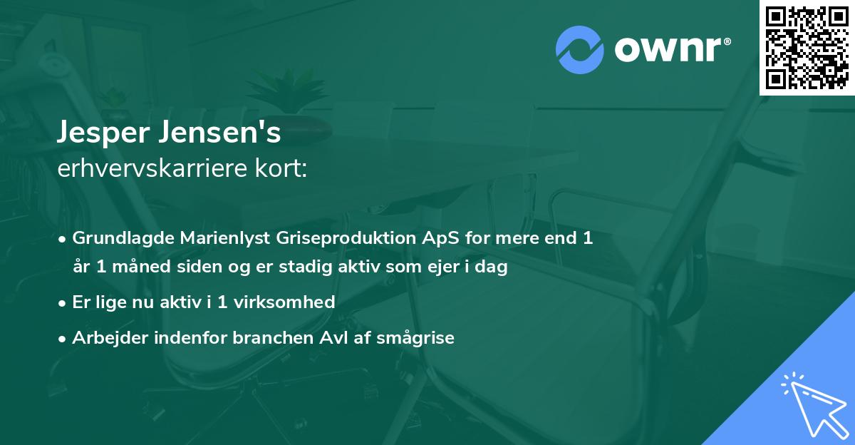 Jesper Jensen's erhvervskarriere kort