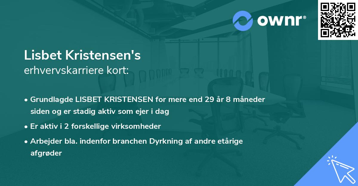 Lisbet Kristensen's erhvervskarriere kort