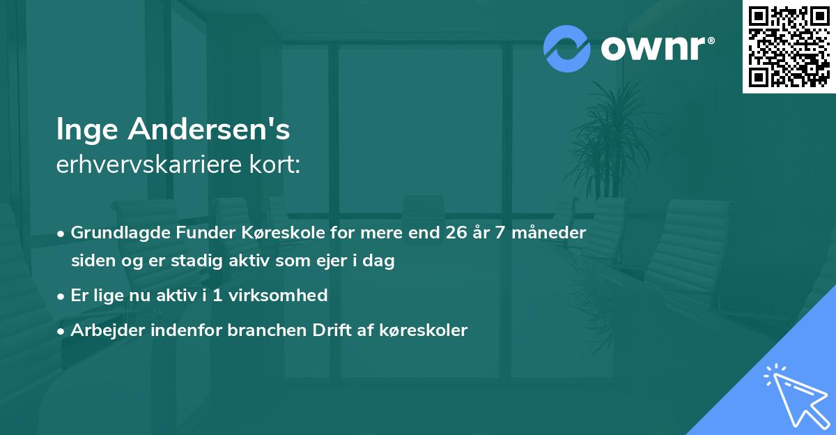 Inge Andersen's erhvervskarriere kort