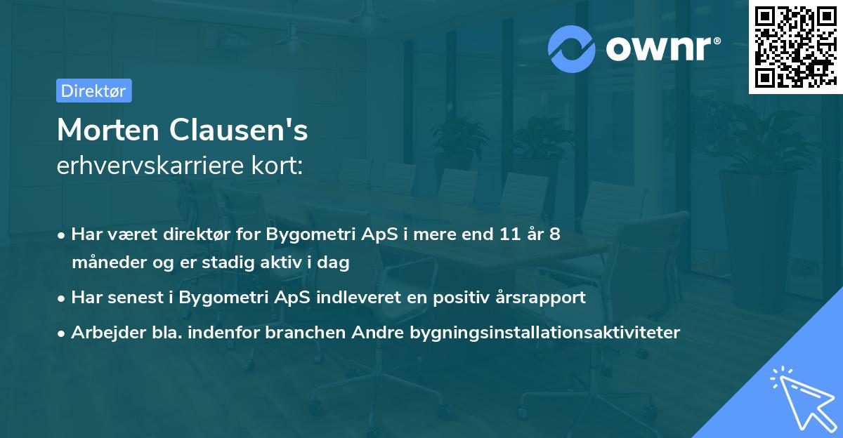 Morten Clausen's erhvervskarriere kort