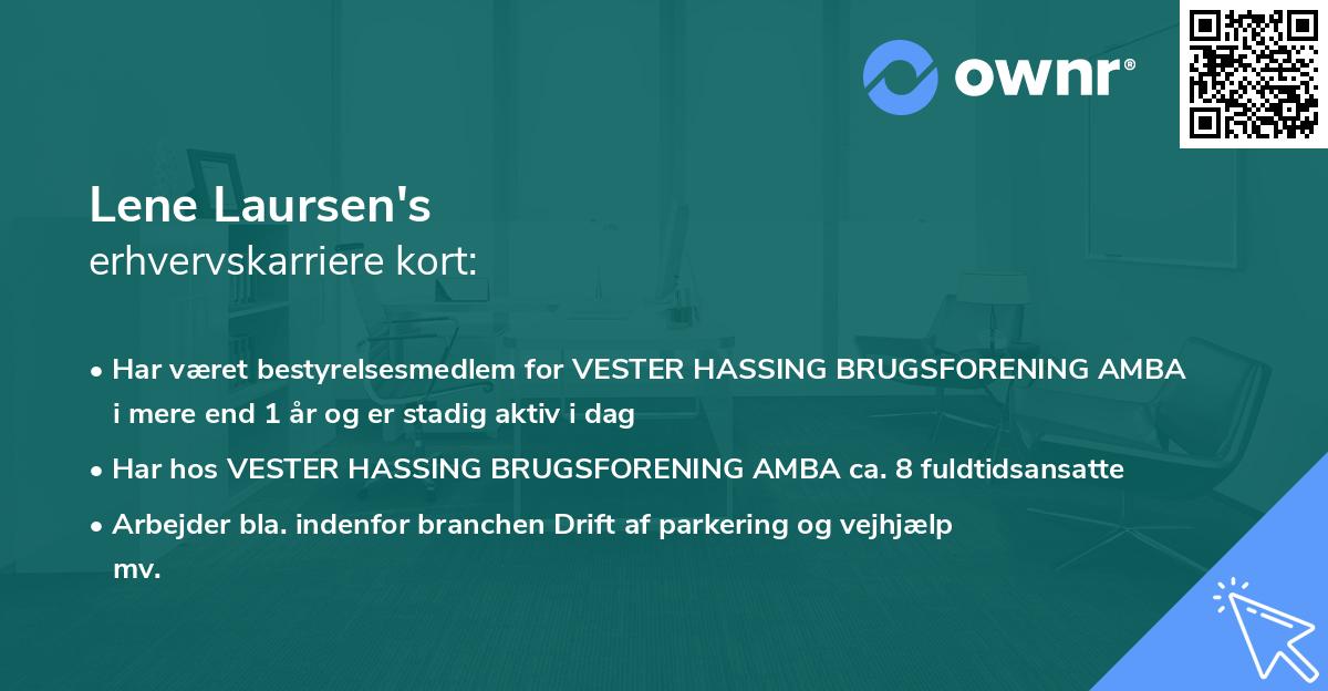 Lene Laursen's erhvervskarriere kort