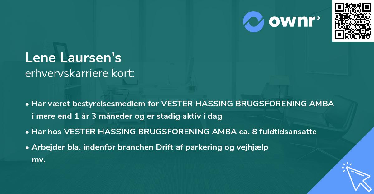 Lene Laursen's erhvervskarriere kort