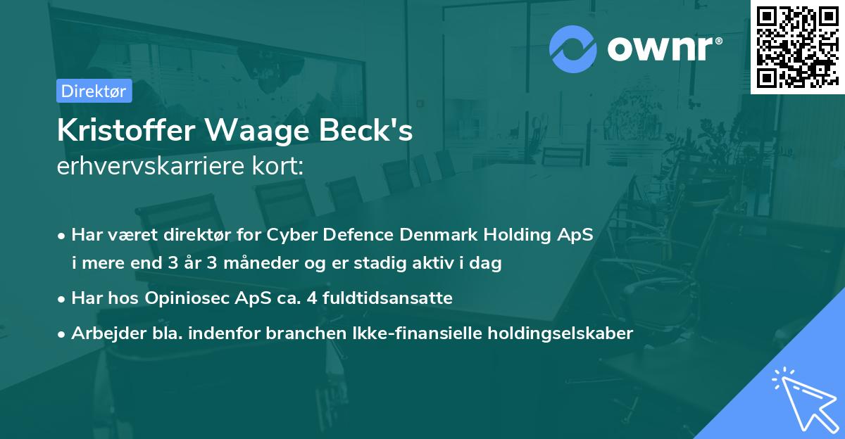 Kristoffer Waage Beck's erhvervskarriere kort