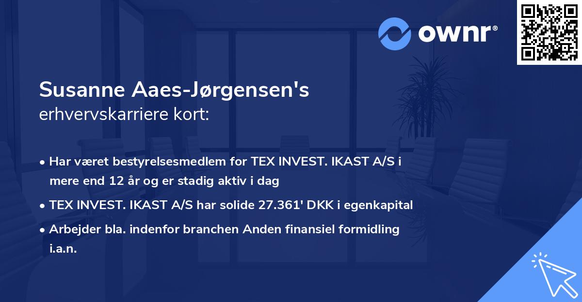 Susanne Aaes-Jørgensen's erhvervskarriere kort