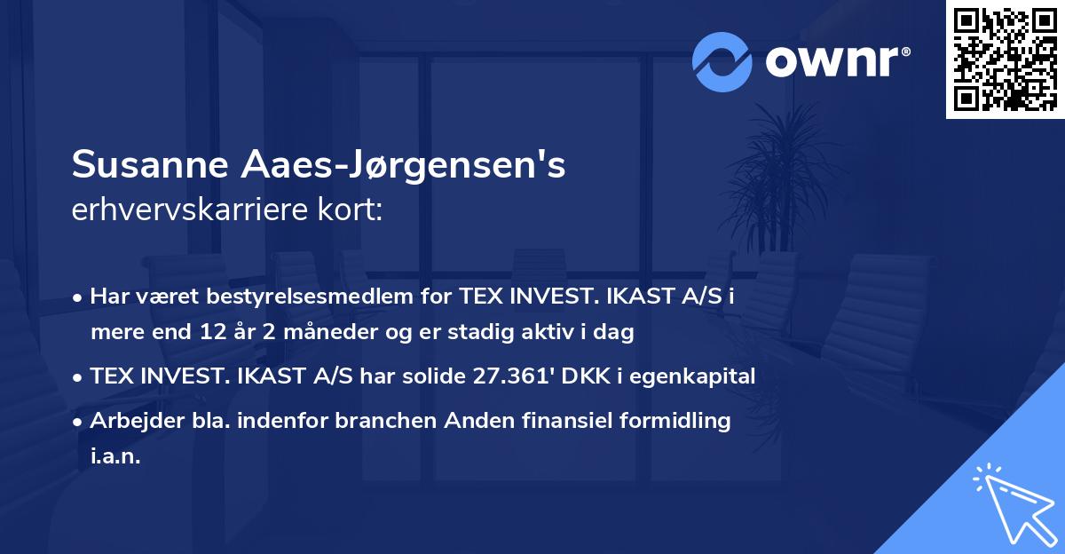 Susanne Aaes-Jørgensen's erhvervskarriere kort