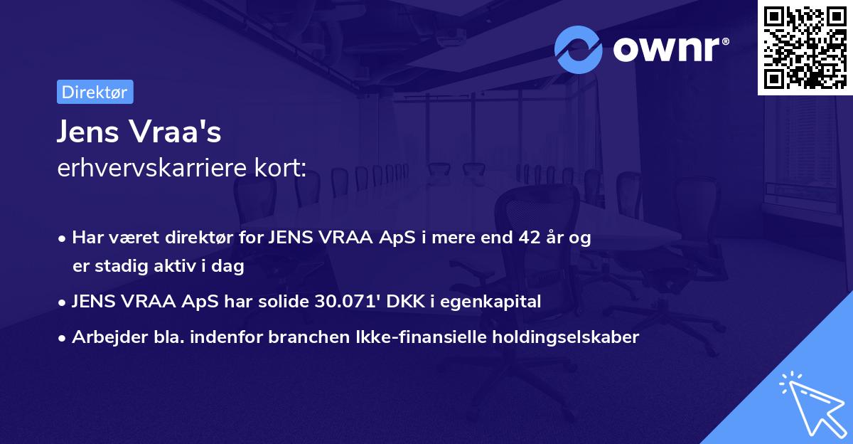 Jens Vraa's erhvervskarriere kort