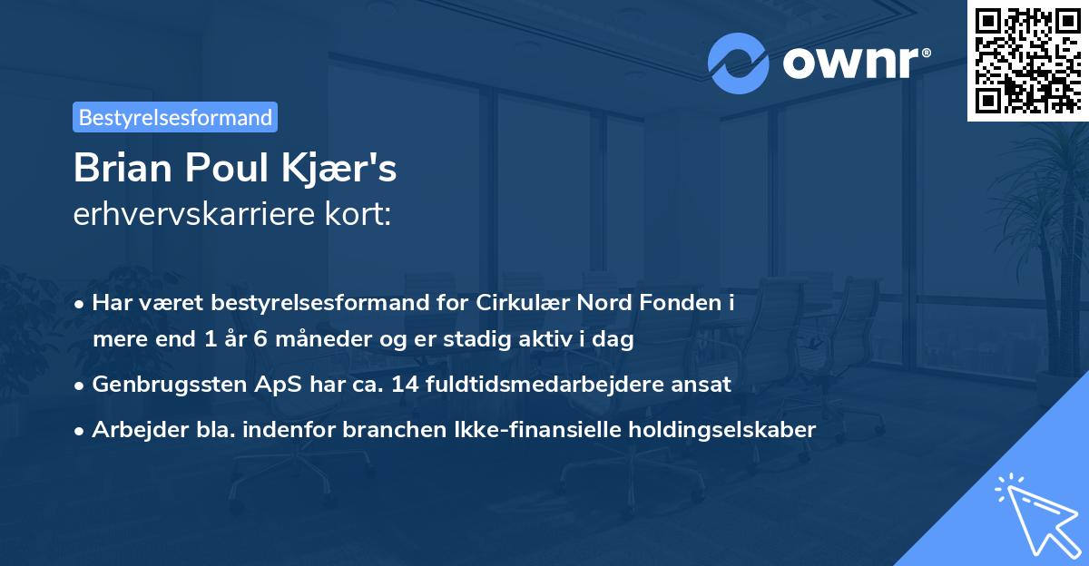 Brian Poul Kjær's erhvervskarriere kort