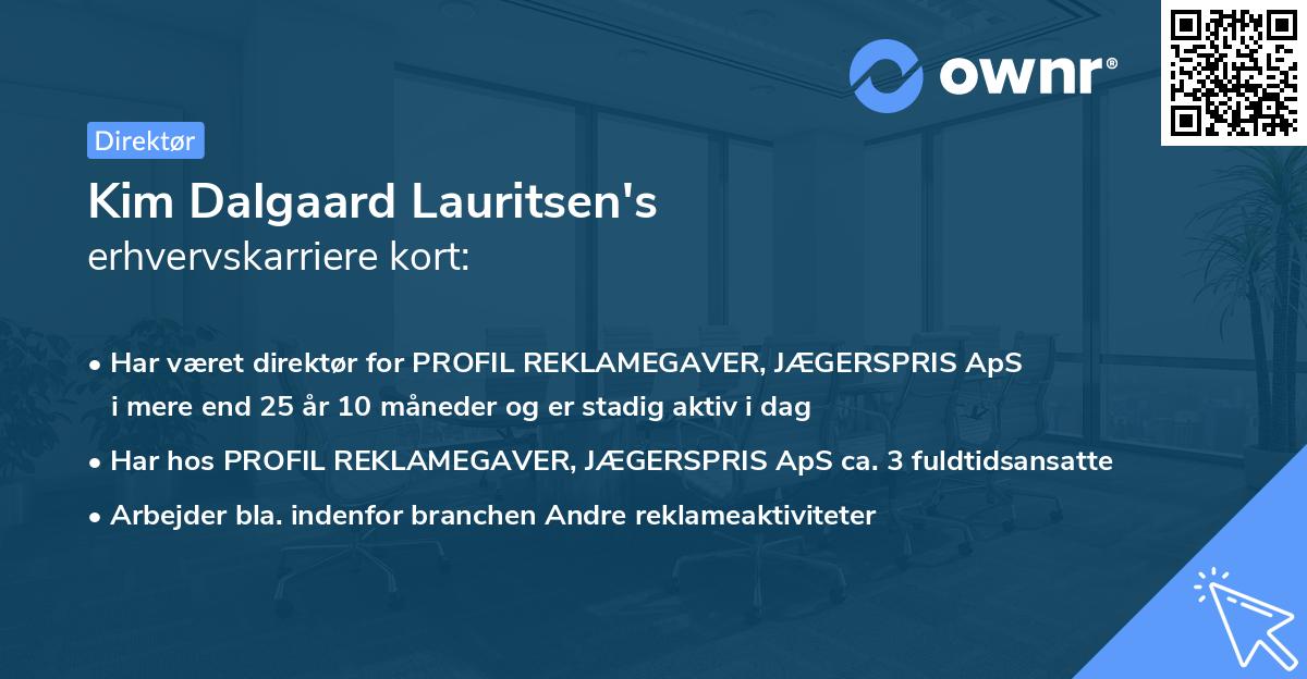 Kim Dalgaard Lauritsen's erhvervskarriere kort