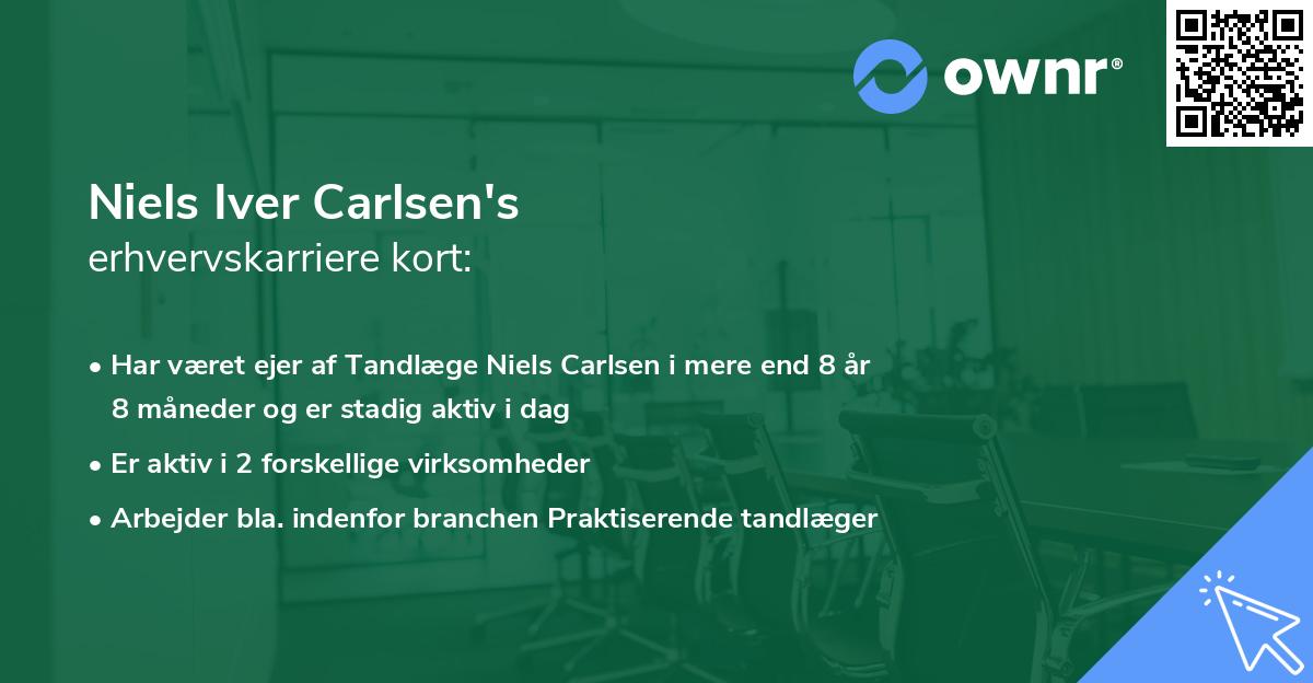 Niels Iver Carlsen's erhvervskarriere kort