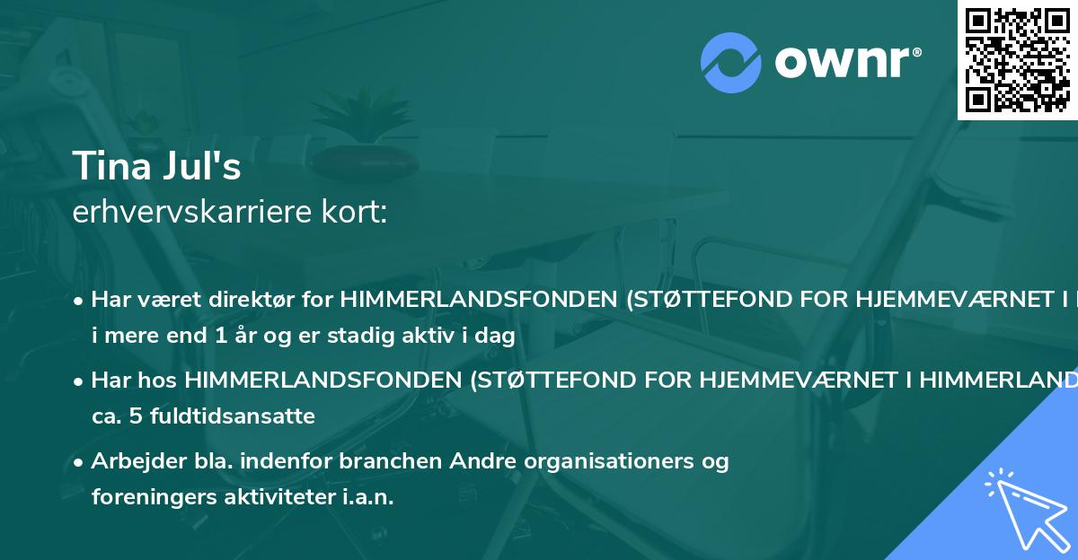 Tina Jul's erhvervskarriere kort
