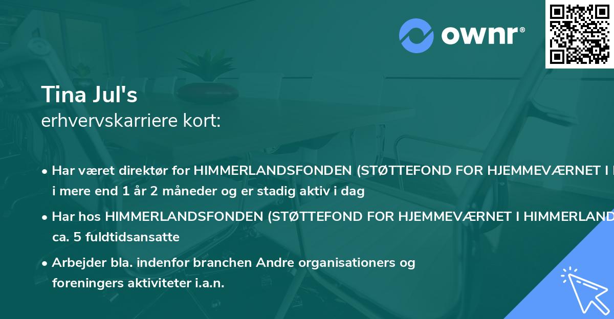 Tina Jul's erhvervskarriere kort