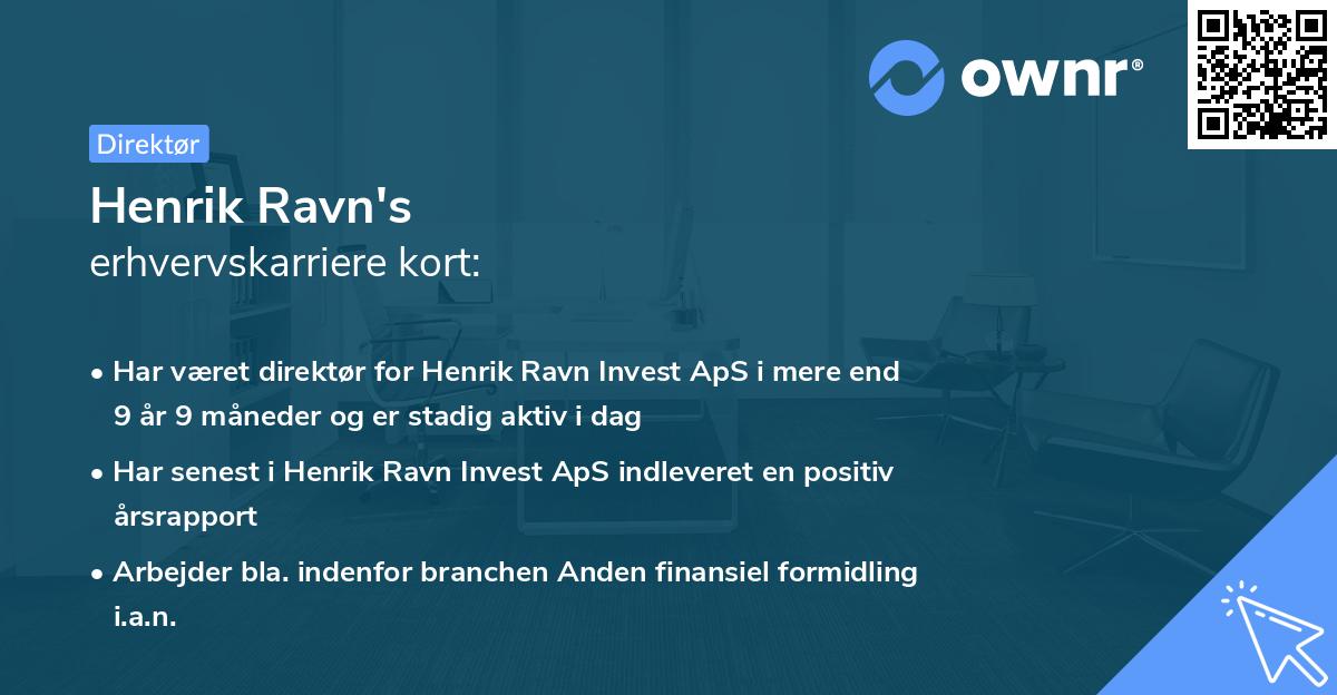 Henrik Ravn's erhvervskarriere kort