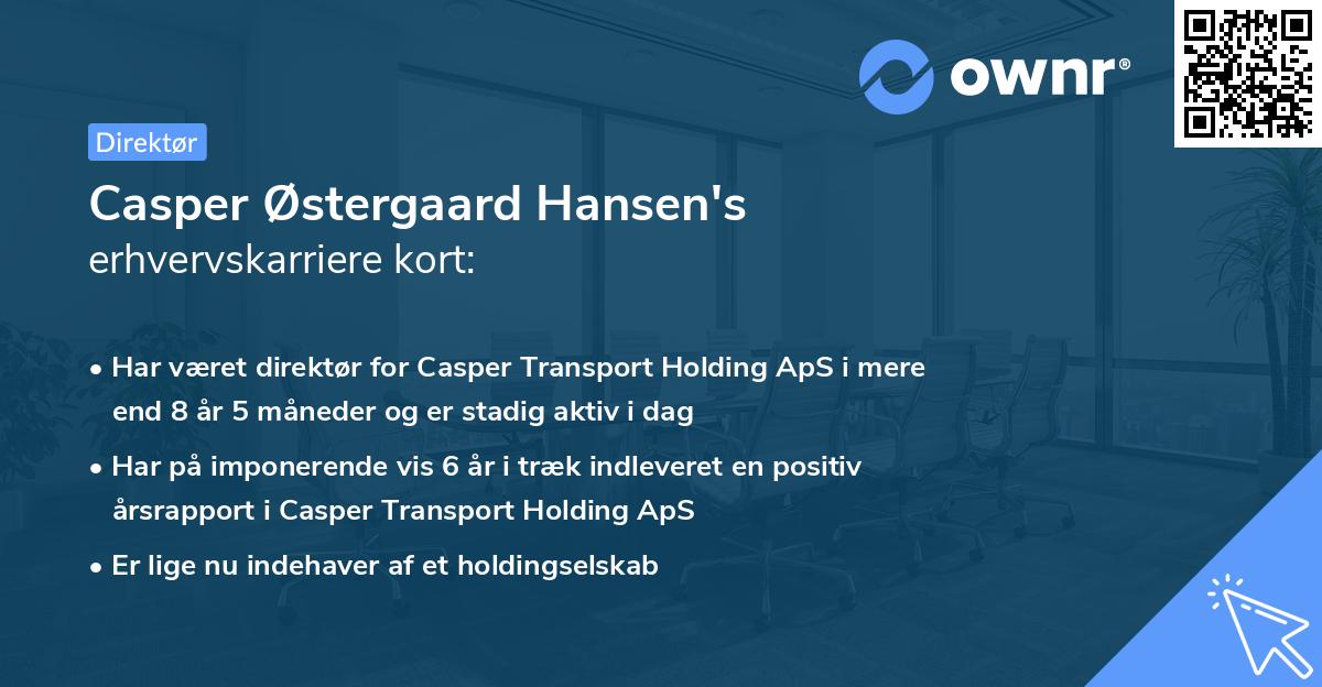 Casper Østergaard Hansen's erhvervskarriere kort