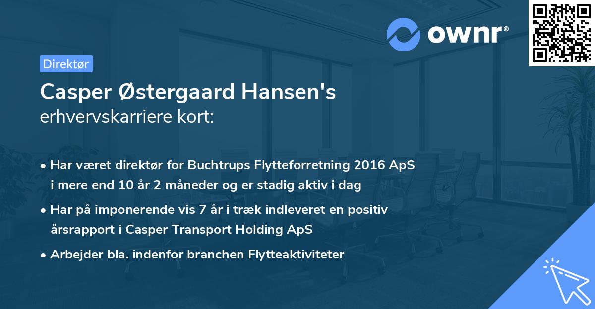 Casper Østergaard Hansen's erhvervskarriere kort