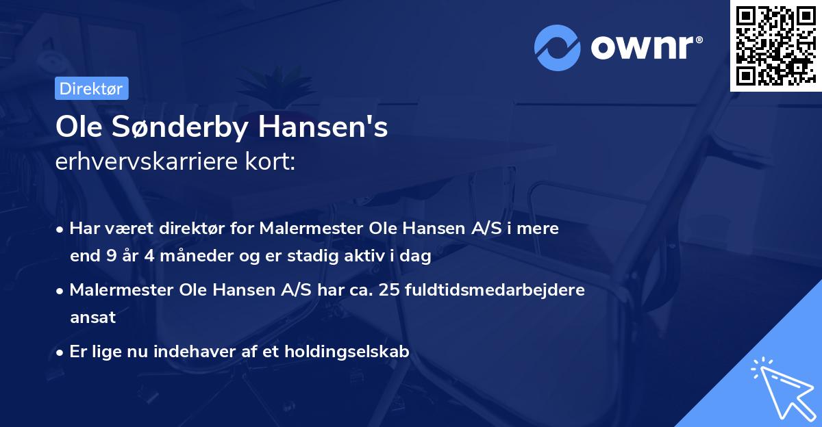 Ole Sønderby Hansen's erhvervskarriere kort