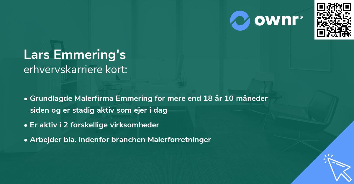 Lars Emmering's erhvervskarriere kort