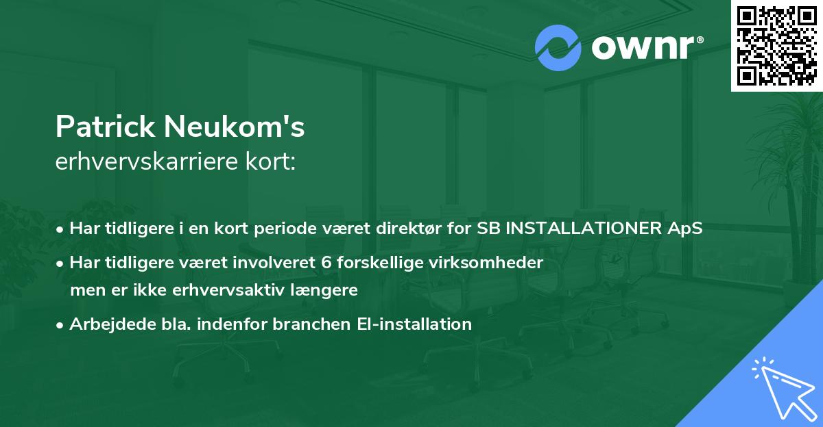 Patrick Neukom's erhvervskarriere kort