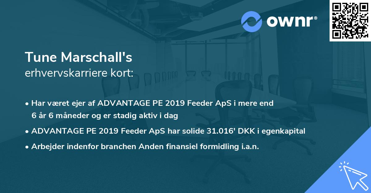 Tune Marschall's erhvervskarriere kort