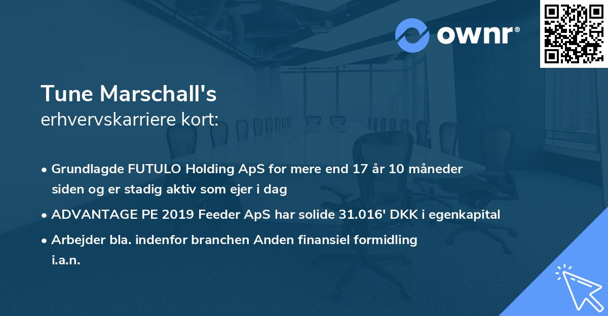 Tune Marschall's erhvervskarriere kort