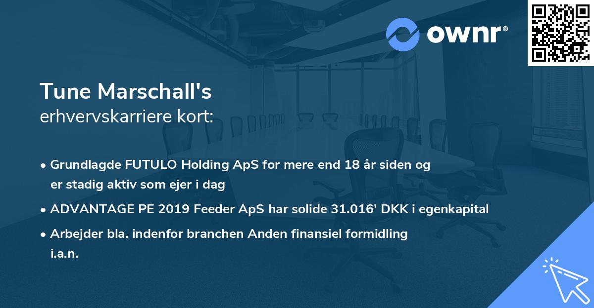 Tune Marschall's erhvervskarriere kort