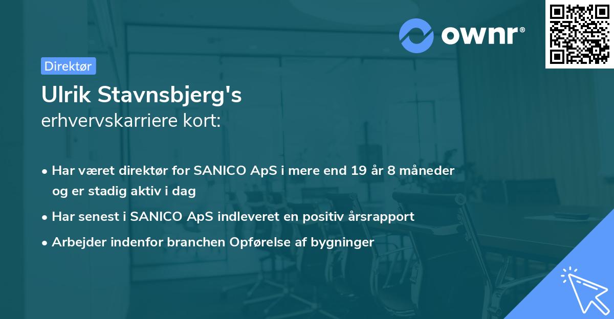 Ulrik Stavnsbjerg's erhvervskarriere kort