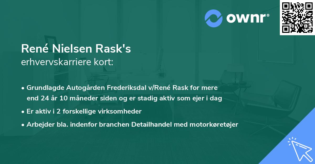 René Nielsen Rask's erhvervskarriere kort