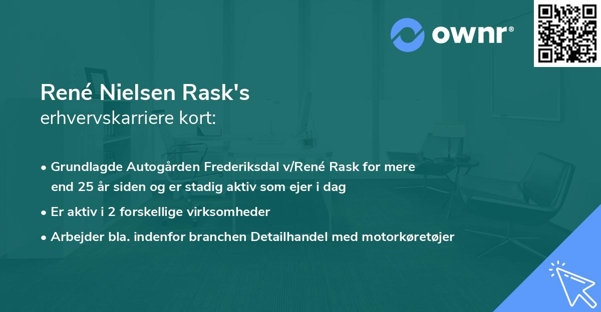René Nielsen Rask's erhvervskarriere kort
