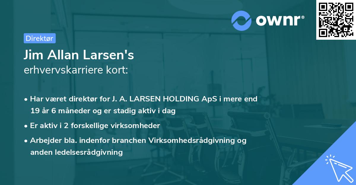 Jim Allan Larsen's erhvervskarriere kort