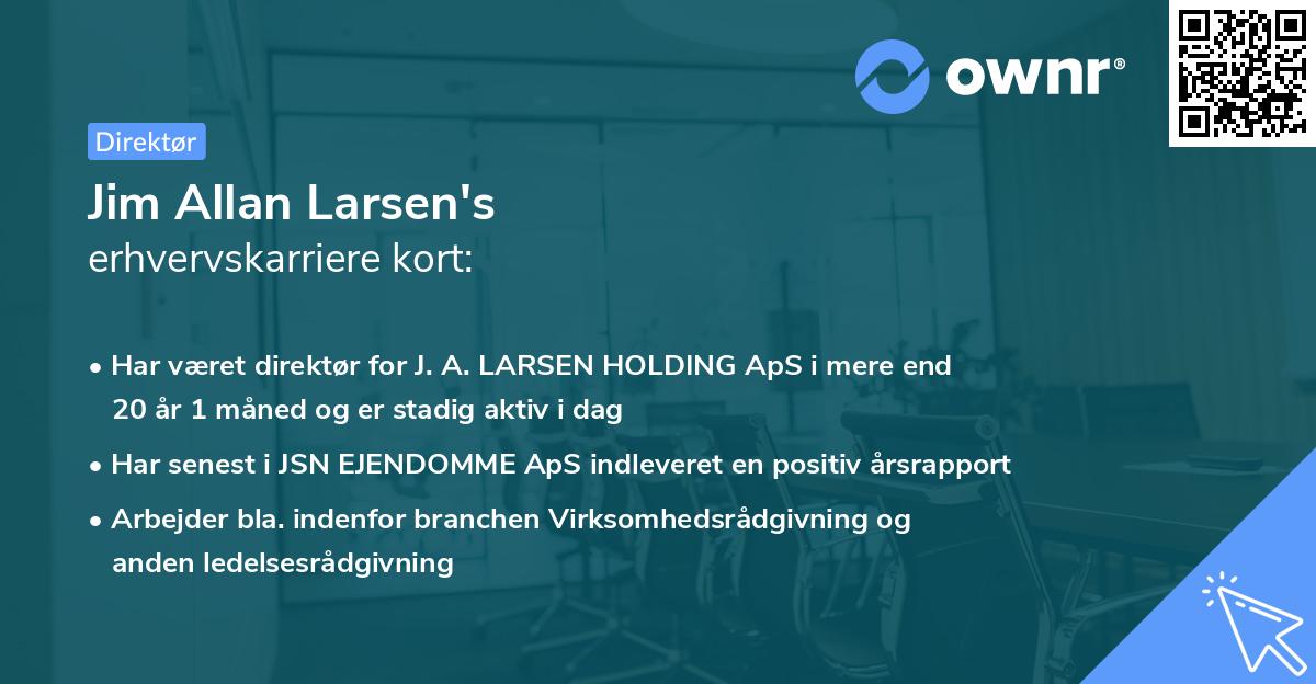 Jim Allan Larsen's erhvervskarriere kort