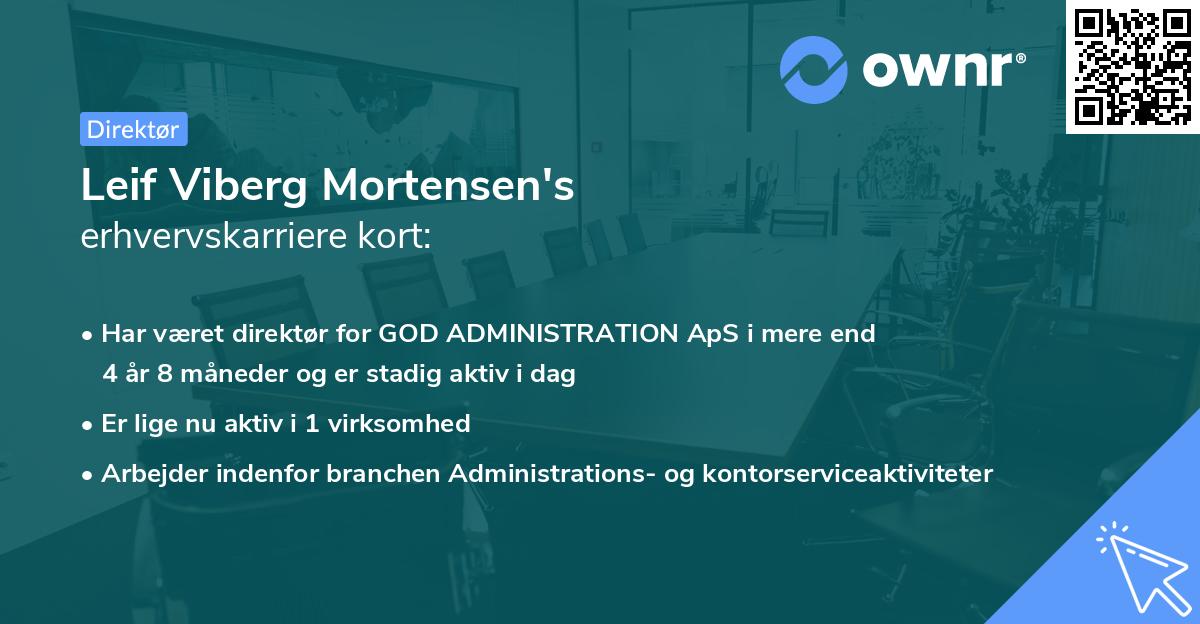 Leif Viberg Mortensen's erhvervskarriere kort