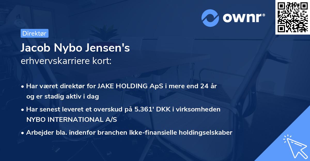 Jacob Nybo Jensen's erhvervskarriere kort