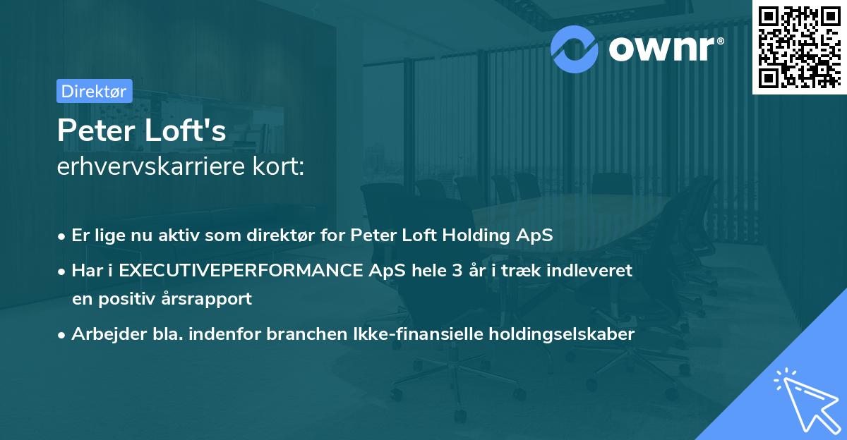 Peter Loft's erhvervskarriere kort