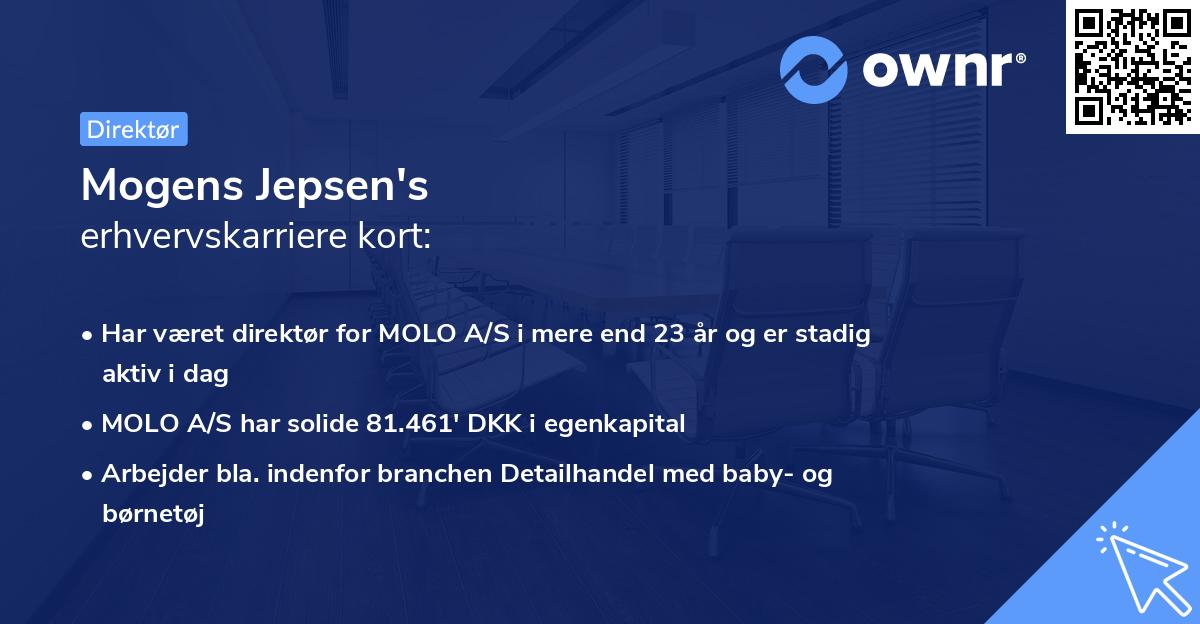 Mogens Jepsen's erhvervskarriere kort