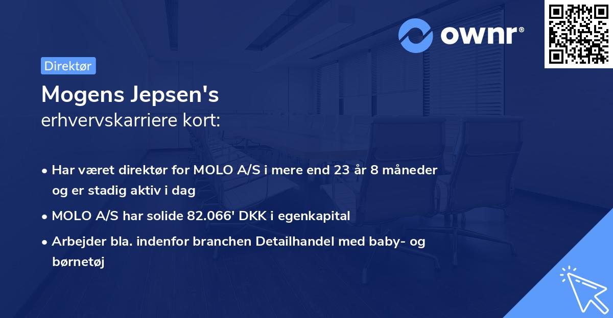 Mogens Jepsen's erhvervskarriere kort